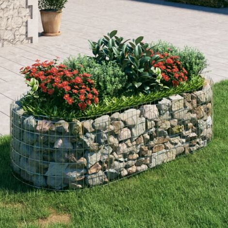 Lit surélevé à gabion-Jardinière en cage à pierre-Jardinière à gabion Fer galvanisé 200x100x50 cm