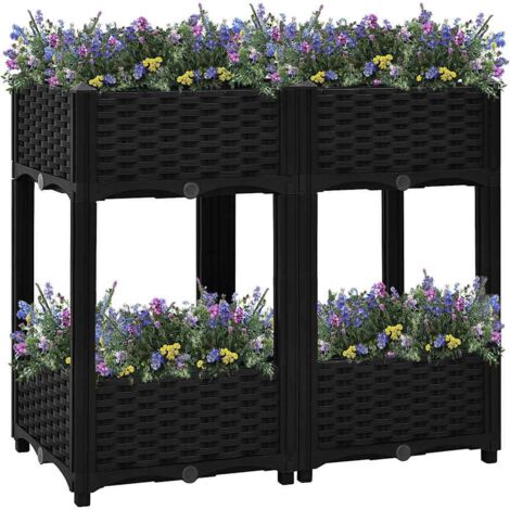 Lit surélevé-Jardinière surélevée-Bac de jardin surélevé 80x40x71 cm Polypropylène 554506 (1/5)