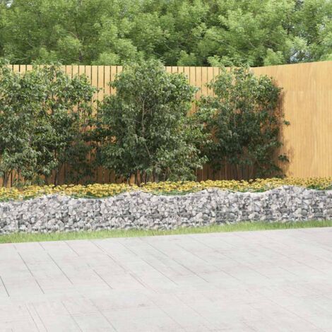 Lit surélevé à gabions arqué-Jardinière en cage à pierre-Jardinière à gabion 800x50x50 cm Fer galvanisé (1/5)