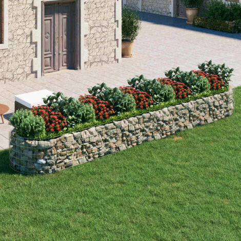 Lit surélevé à gabion-Jardinière en cage à pierre-Jardinière à gabion Fer galvanisé 500x100x50 cm (1/5)