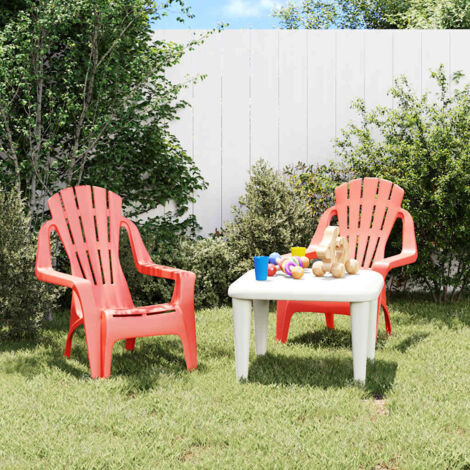 Chaises de jardin pour enfants-Chaise de terrasse-Chaise d'extérieur lot de 2 rouge 37x34x44 cm PP (1/5)