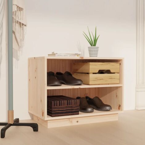 Armoire à chaussures-Meuble de rangement pour chaussure 60x34x45 cm Bois de pin massif 521942 (1/5)
