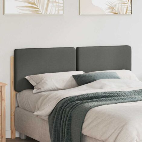 Tête de lit capitonnée 140 cm pin massif gris marron Réf 838043