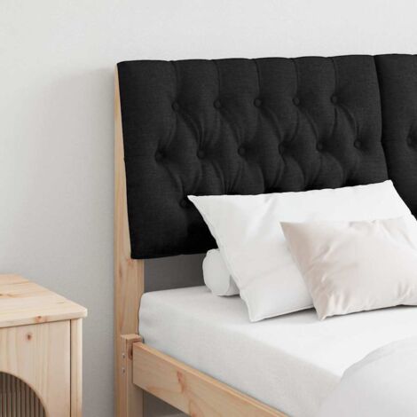 Tête de lit capitonnée-Panneau de lit Noir 160 cm Pin massif 220824 (1/5)