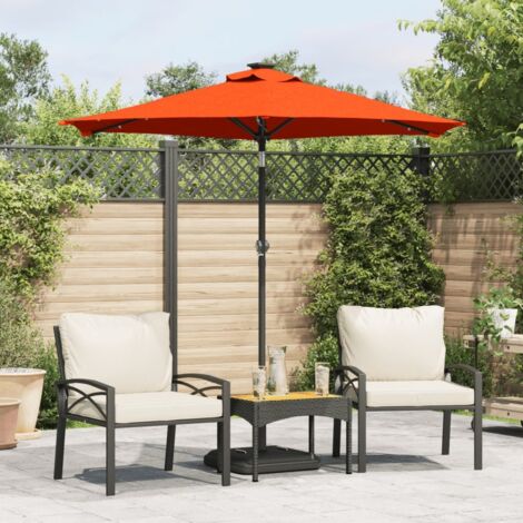 Parasol de jardin-Parasol de balcon LED et mât en acier terre cuite 225x225x212cm 470144 (1/5)