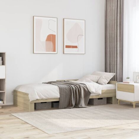 Cadre de lit sans matelas,Structure de lit,Lit Adulte chêne sonoma 100x200 cm (1/5)