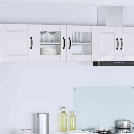 Armoire de cuisine avec étagère-Meuble de cuisine-Armoire de rangement Blanc brillant 80 x 31 x 40 cm 914841 (1/5)
