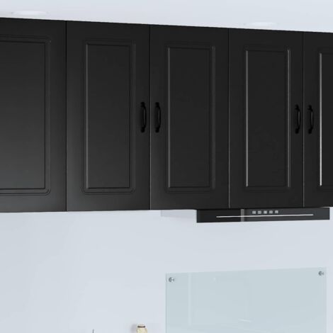 Armoire de cuisine avec stockage-Meuble de cuisine-Armoire de rangement Kalmar Noir 80 x 31 x 80 cm 543795 (1/5)