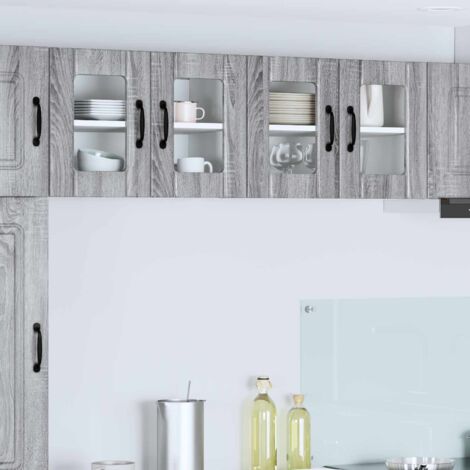 Armoire de cuisine 2 pcs-Lot de 2 Meuble de cuisine-Armoire de rangement Gris Sonoma 60 x 31 x 40 cm (1/5)