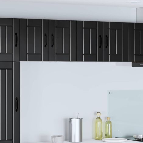 Armoire de cuisine 2 pcs-Lot de 2 Meuble de cuisine-Armoire de rangement Noir 60 x 31 x 40 cm Bois d'ingénierie 846296 (1/5)