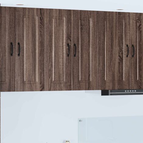 Armoire de cuisine-Meuble de cuisine-Armoire de rangement Kalmar 2 pcs Chêne brun 30 x 31 x 80 cm (1/5)