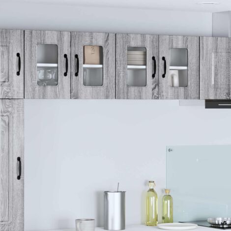 Armoire de cuisine-Meuble de cuisine-Armoire de rangement Kalmar Gris Sonoma 60 x 31 x 40 cm 926836 (1/5)