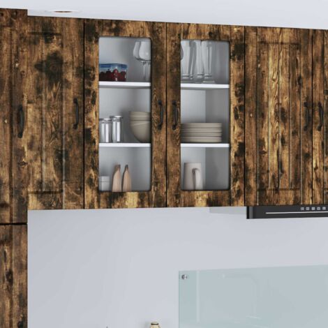 Armoire de cuisine-Meuble de cuisine-Armoire de rangement Chêne fumé 80 x 31 x 80 cm Bois d'ingénierie 322038 (1/5)