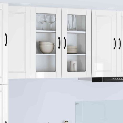 Armoire de cuisine avec étagère-Meuble de cuisine-Armoire de rangement Blanc brillant 80 x 31 x 80 cm 371158 (1/5)