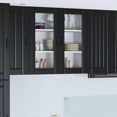 Armoire de cuisine-Meuble de cuisine-Armoire de rangement Noir 80 x 31 x 80 cm Bois d'ingénierie 635985 (1/5)