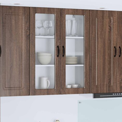 Armoire de cuisine avec étagère-Meuble de cuisine-Armoire de rangement Chêne brun 80 x 31 x 100 cm 989852 (1/5)