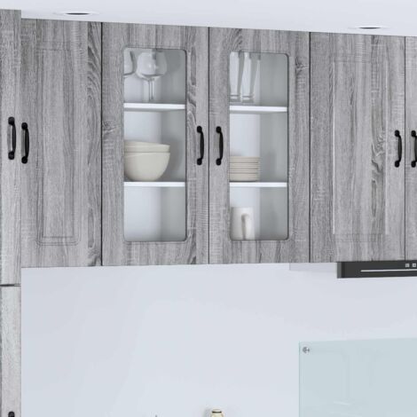 Armoire de cuisine-Meuble de cuisine-Armoire de rangement Kalmar 2 pcs Gris Sonoma 40 x 31 x 80 cm (1/5)
