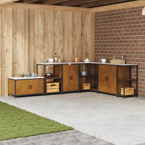 Rangement de cuisine avec étagère-Meuble de cuisine-Armoire de rangement Rouillé 60 x 50 x 92 cm Acier 163362 (1/5)