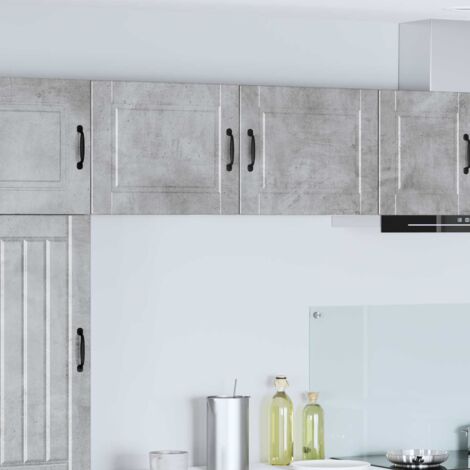 Armoire de cuisine avec porte 2 pcs-Lot de 2 Meuble de cuisine-Armoire de rangement Gris béton 50 x 31 x 40 cm (1/5)
