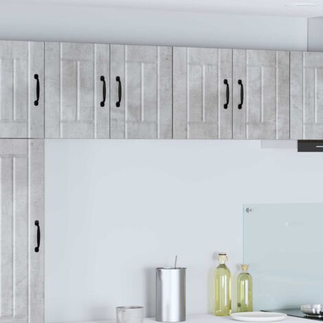 Meuble mural de cuisine avec porte-Armoire suspendue de rangement Gris béton 60 x 31 x 40 cm (1/5)