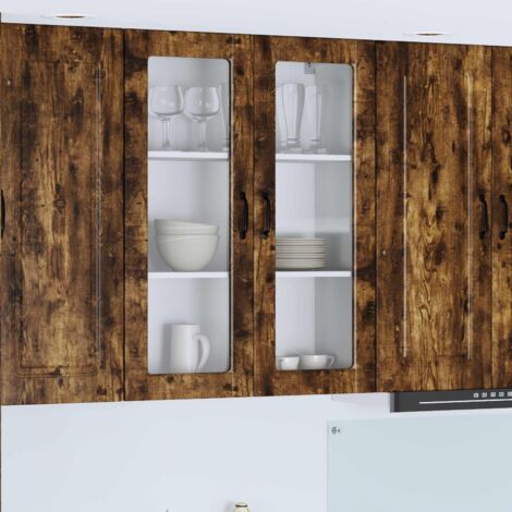 Armoire de cuisine avec étagère-Meuble de cuisine-Armoire de rangement Chêne fumé 80 x 31 x 100 cm 780795 (1/5)