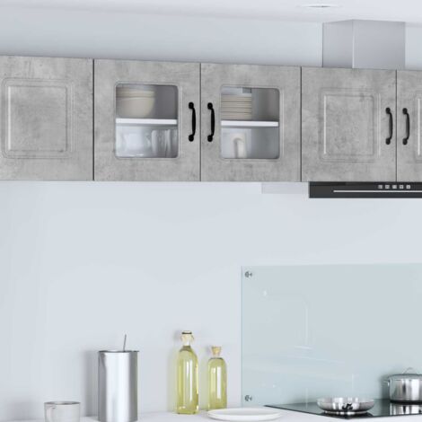 Armoire de cuisine-Meuble de cuisine-Armoire de rangement Kalmar Gris béton 80 x 31 x 40 cm 751204 (1/5)