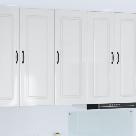 Armoire de cuisine-Meuble de cuisine-Armoire de rangement Kalmar Blanc brillant 40 x 31 x 100 cm 620258 (1/5)