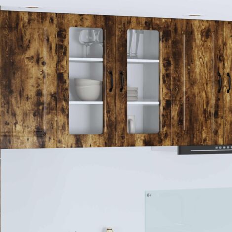 Armoire de cuisine-Meuble de cuisine-Armoire de rangement Kalmar Chêne fumé 80 x 31 x 80 cm 958430 (1/5)