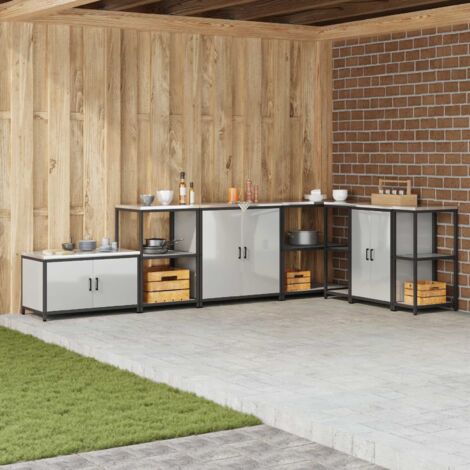 Rangement de cuisine avec étagère-Meuble de cuisine-Armoire de rangement Argent 60 x 50 x 92 cm Acier 573043 (1/5)