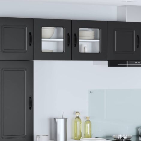 Armoire de cuisine-Meuble de cuisine-Armoire de rangement Kalmar 2 pcs Noir 40 x 31 x 40 cm 891898 (1/5)