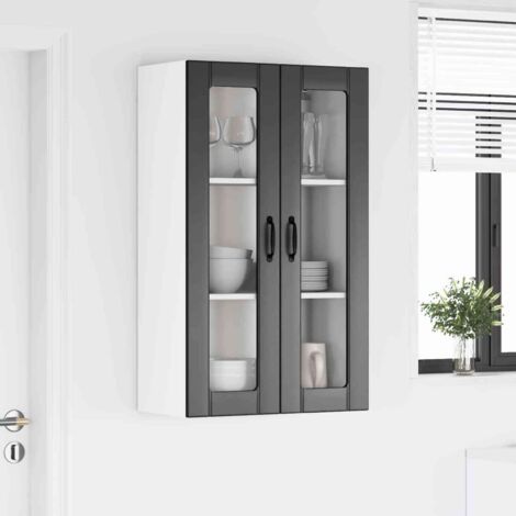 Meuble mural de cuisine-Armoire suspendue de rangement Noir 60 x 31 x 100 cm Bois d'ingénierie (1/5)