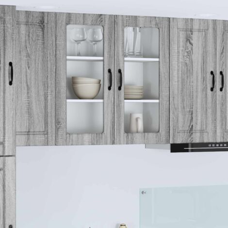 Armoire de cuisine avec étagère-Meuble de cuisine-Armoire de rangement Gris Sonoma 80 x 31 x 80 cm 104681 (1/5)