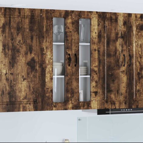 Armoire de cuisine-Meuble de cuisine-Armoire de rangement Kalmar Chêne fumé 60 x 31 x 100 cm 631661 (1/5)