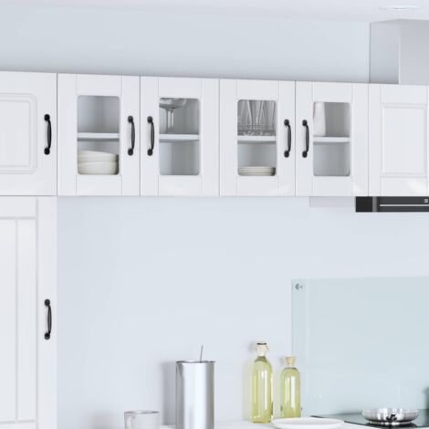 Armoire de cuisine avec étagère-Meuble de cuisine-Armoire de rangement Blanc brillant 60 x 31 x 40 cm 197958 (1/5)