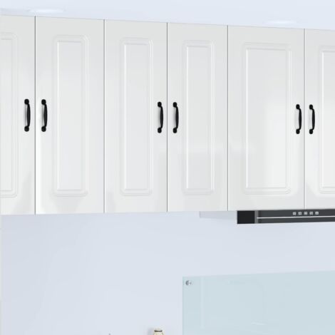 Armoire de cuisine-Meuble de cuisine-Armoire de rangement Kalmar Blanc brillant 30 x 31 x 80 cm (1/5)