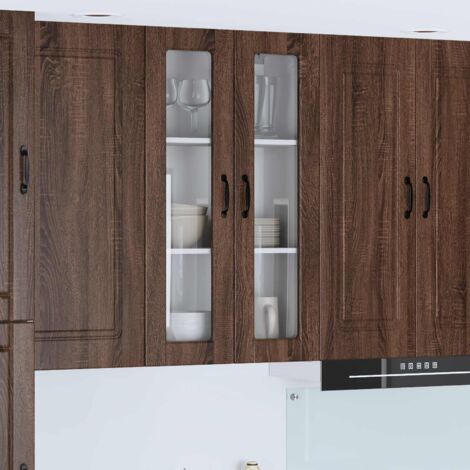 Armoire de cuisine avec étagère-Meuble de cuisine-Armoire de rangement Chêne brun 60 x 31 x 100 cm 297390 (1/5)