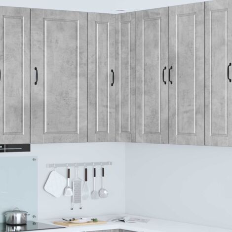 Armoire de cuisine avec étagère-Meuble de cuisine-Armoire de rangement Gris béton 57 x 57 x 100 cm (1/5)
