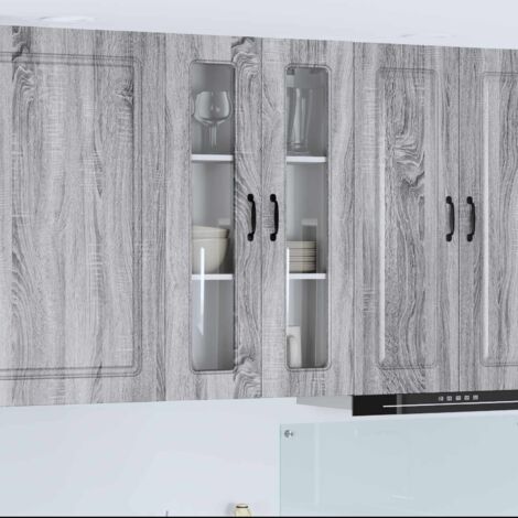Armoire de cuisine-Meuble de cuisine-Armoire de rangement Kalmar Gris Sonoma 60 x 31 x 100 cm 317617 (1/5)