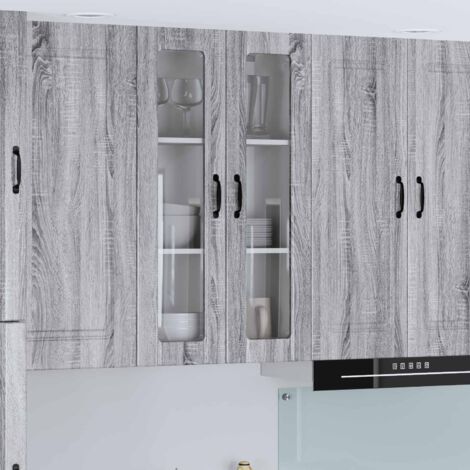 Meuble mural de cuisine avec porte-Armoire suspendue de rangement Gris Sonoma 60 x 31 x 100 cm (1/5)