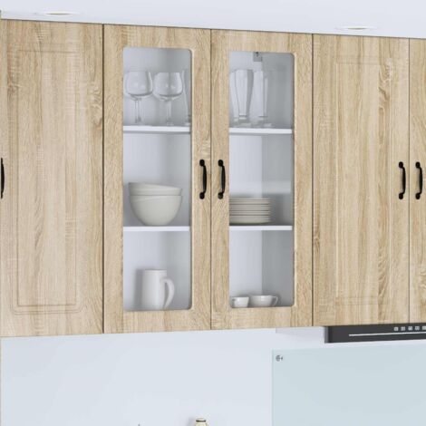 Armoire de cuisine avec étagère-Meuble de cuisine-Armoire de rangement Chêne Sonoma 80 x 31 x 100 cm 416177 (1/5)