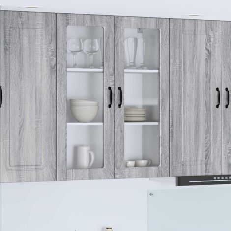 Armoire de cuisine avec étagère-Meuble de cuisine-Armoire de rangement Gris Sonoma 80 x 31 x 100 cm 416893 (1/5)