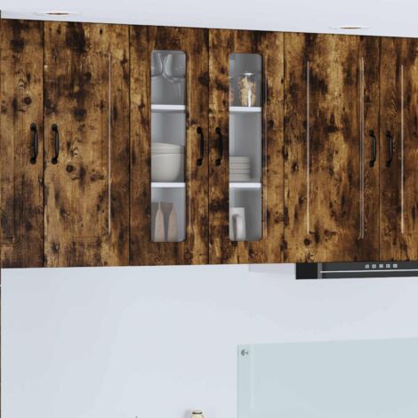 Armoire de cuisine-Meuble de cuisine-Armoire de rangement Kalmar Chêne fumé 60 x 31 x 80 cm 728131 (1/5)