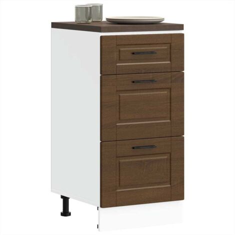 Armoire de cuisine-Meuble de cuisine-Armoire de rangement Porto chêne marron bois d'ingénierie 858093 (1/5)