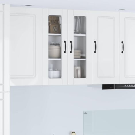 Armoire de cuisine avec étagère-Meuble de cuisine-Armoire de rangement Blanc brillant 60 x 31 x 80 cm 306022 (1/5)