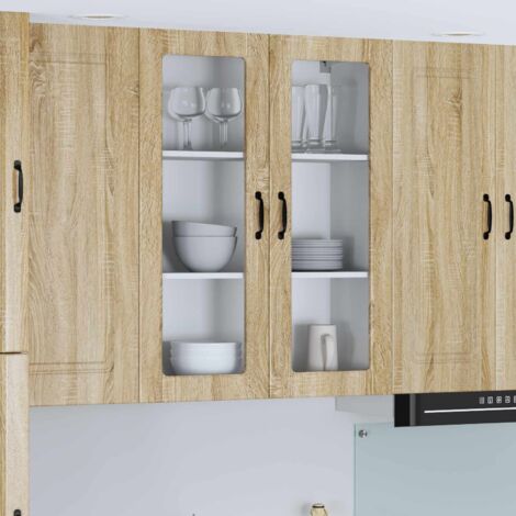 Meuble mural de cuisine-Armoire suspendue de rangement Chêne Sonoma 80 x 31 x 100 cm (1/5)