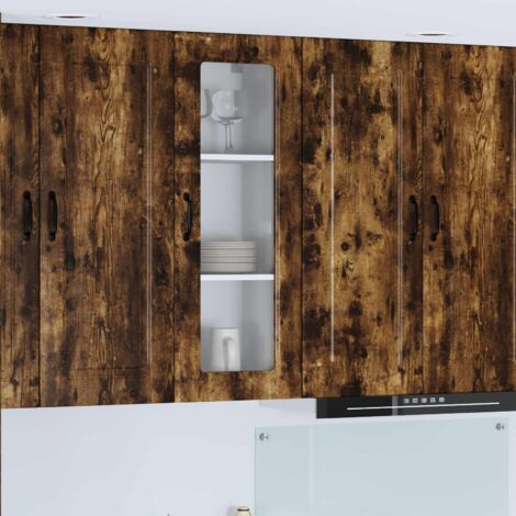Armoire de cuisine-Meuble de cuisine-Armoire de rangement Kalmar Chêne fumé 40 x 31 x 100 cm 638522 (1/5)