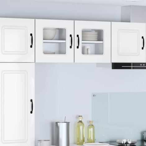 Armoire de cuisine-Meuble de cuisine-Armoire de rangement Kalmar 2 pcs Blanc brillant 40 x 31 x 40 cm 506061 (1/5)