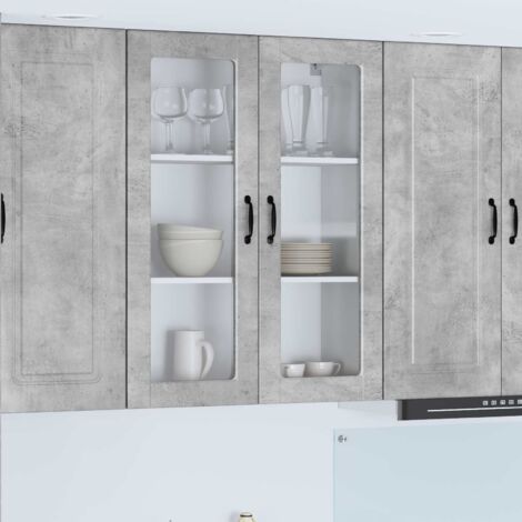 Armoire de cuisine avec étagère-Meuble de cuisine-Armoire de rangement Gris béton 80 x 31 x 100 cm 101515 (1/5)