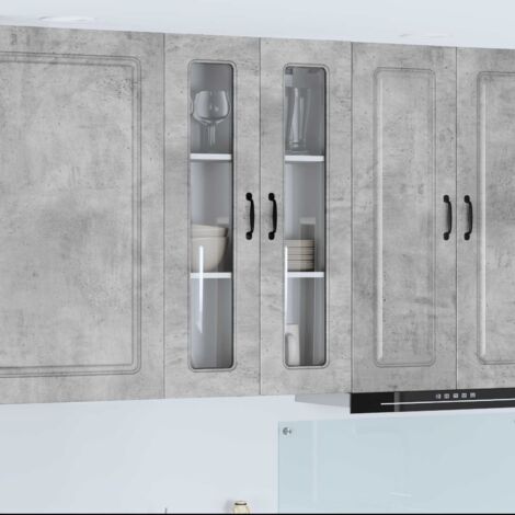 Armoire de cuisine-Meuble de cuisine-Armoire de rangement Kalmar Gris béton 60 x 31 x 100 cm 911032 (1/5)