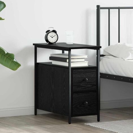 Cabinet de chevet-Table de nuit-Table de chevet Chêne noir 30 x 60 x 60 cm Bois d'ingénierie (1/5)